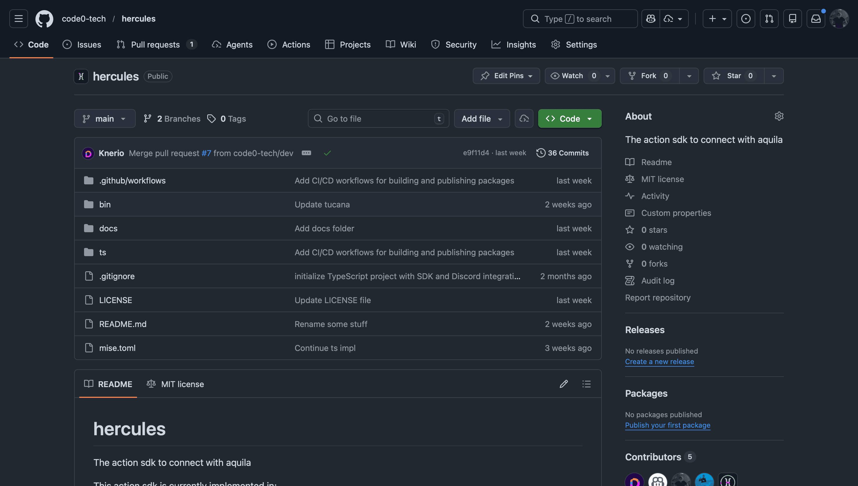 Github action SDK CodeZero